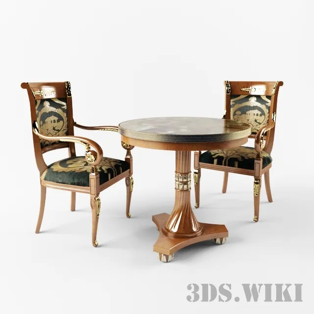 furniture - Table and chair FRANCESCO MOLON 3D Model