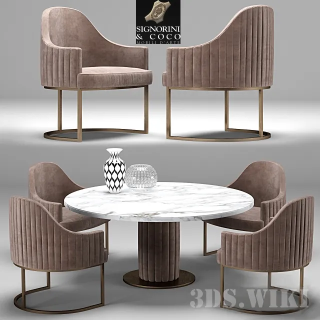 furniture - Table and Chair Isabel-Byron Signorini & Coco 3D Model