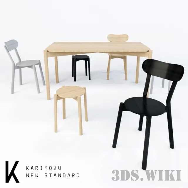 furniture - Table and Chair KARIMOKU NEW STANDARD 3D Model