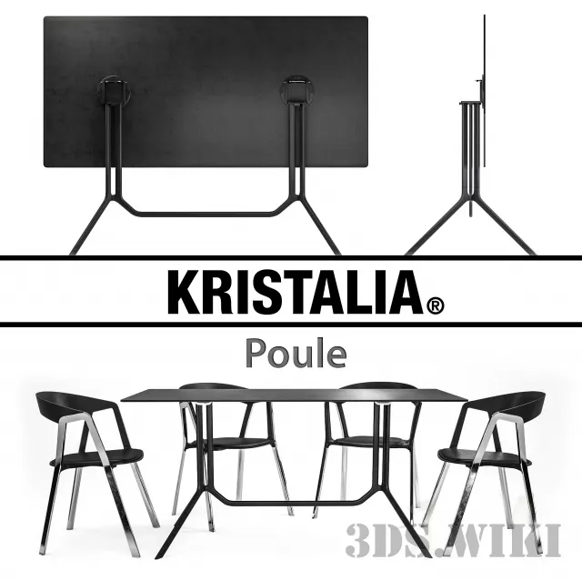 furniture - Table and chair Kristalia Paul and Compass 3D Model