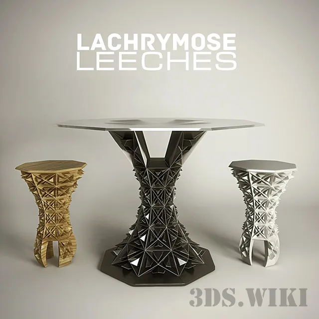 furniture - Table and Chair Lachrymose Leeches Set 3D Model