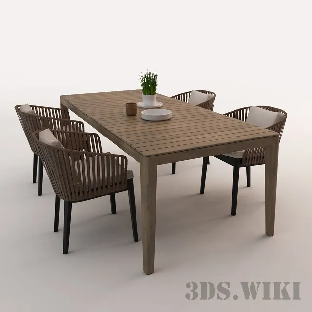 furniture - Table and Chair Mood Tribu 3D Model