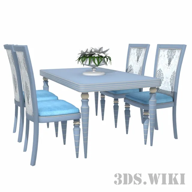 furniture - table and chair Sicilia 3D Model