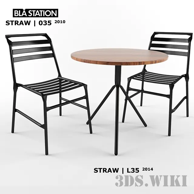 furniture - Table and chairs STRAW Collection 3D Model
