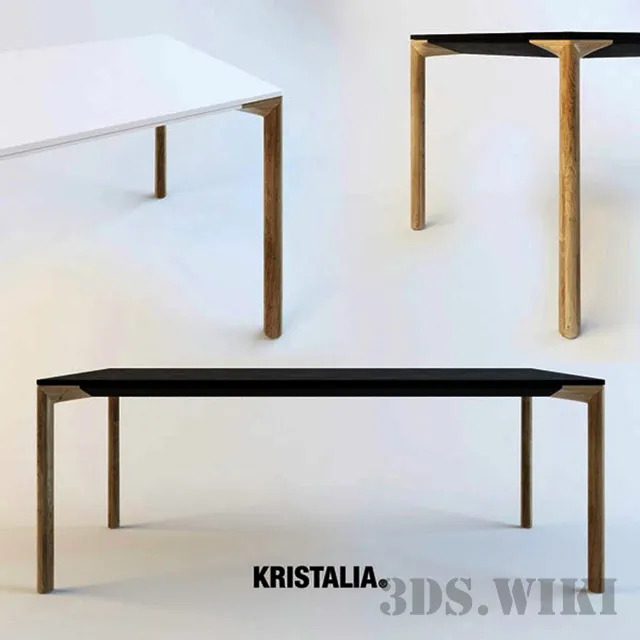 furniture - Table BOIACCA WOOD By Kristalia 3D Model