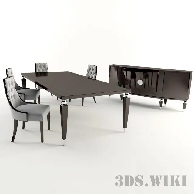 furniture - Table Chair and Cabinet Karlo 3D Model