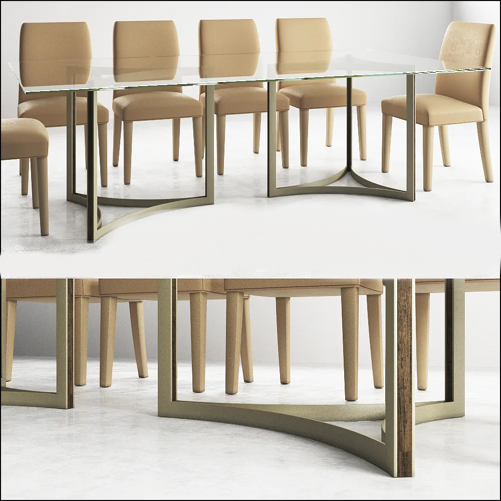 furniture - Table & chairs 008 3D Model