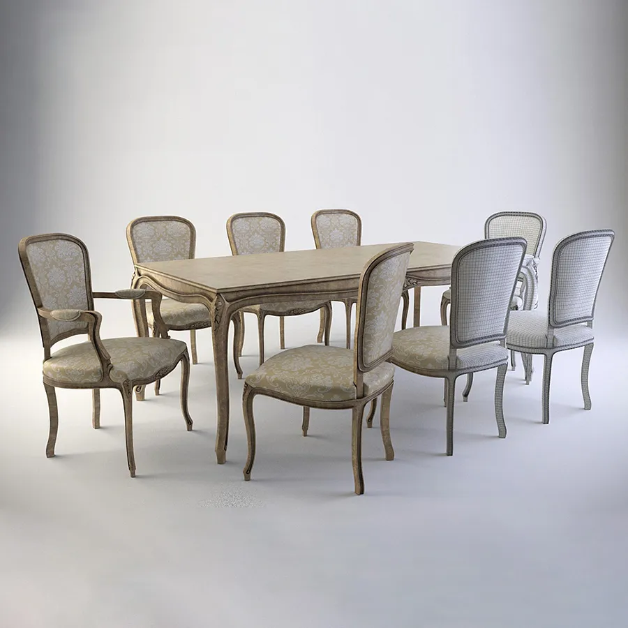 furniture - Table & chairs 010 3D Model