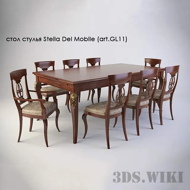 furniture - Table chairs Stella Del Mobile (art.GL11) 3D Model