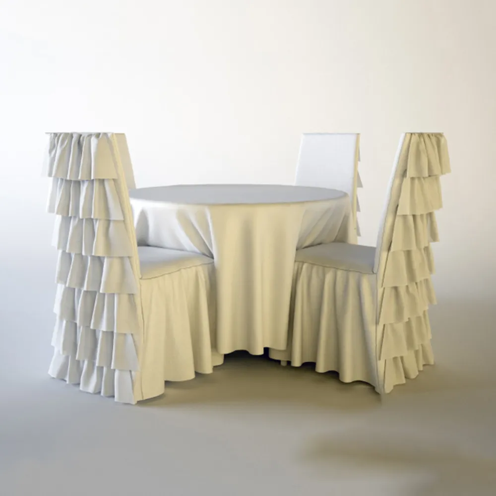 furniture - Table + chairs with covers 3D Model