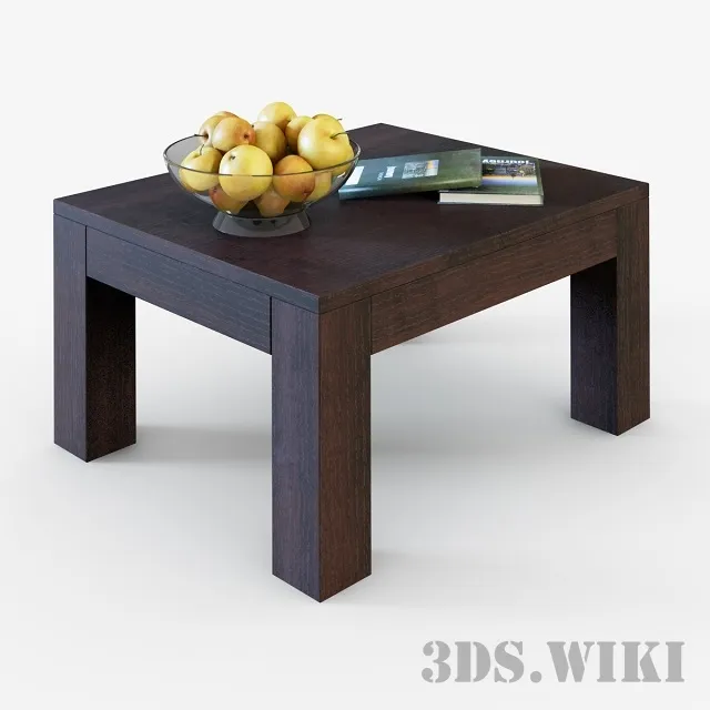 furniture - Table with apples and books 3D Model