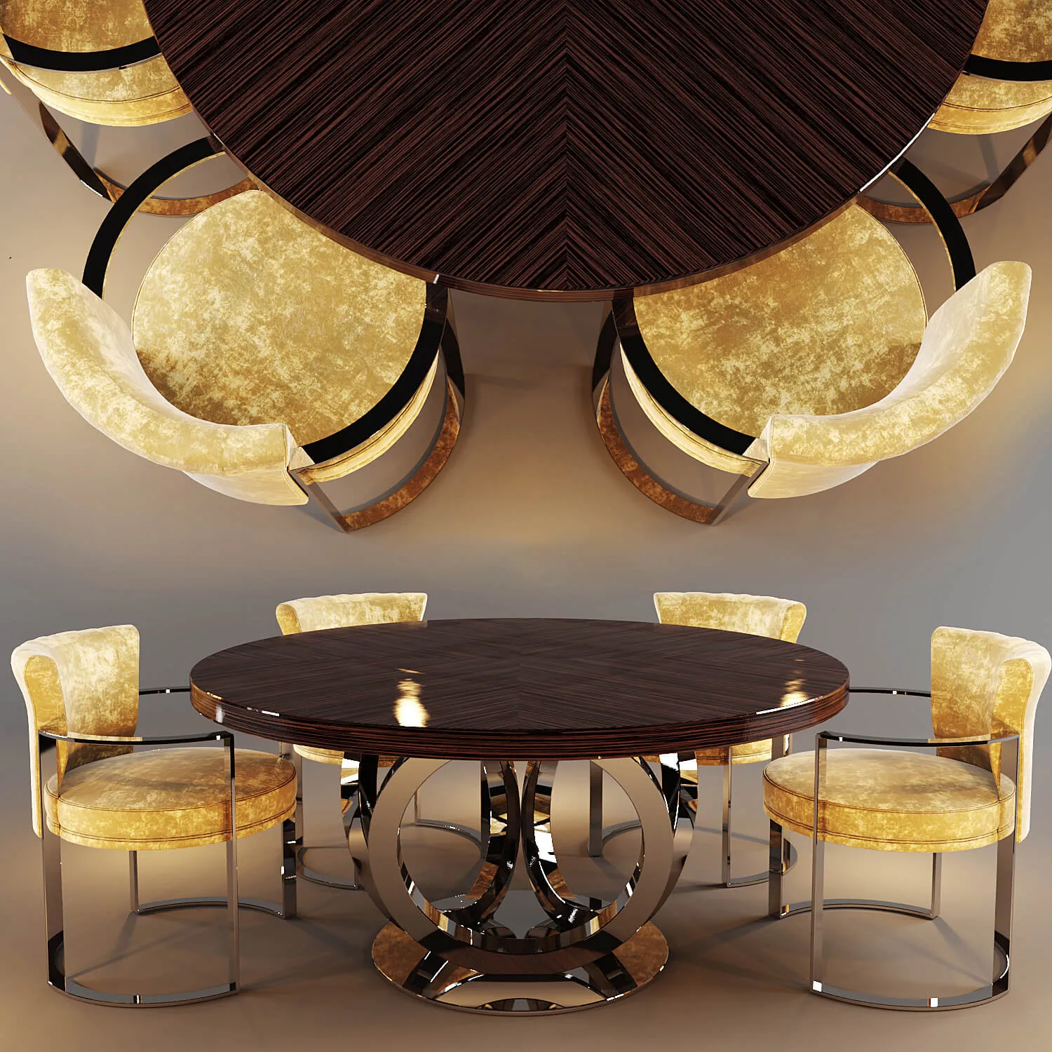 furniture - Table with chairs 07 3D Model