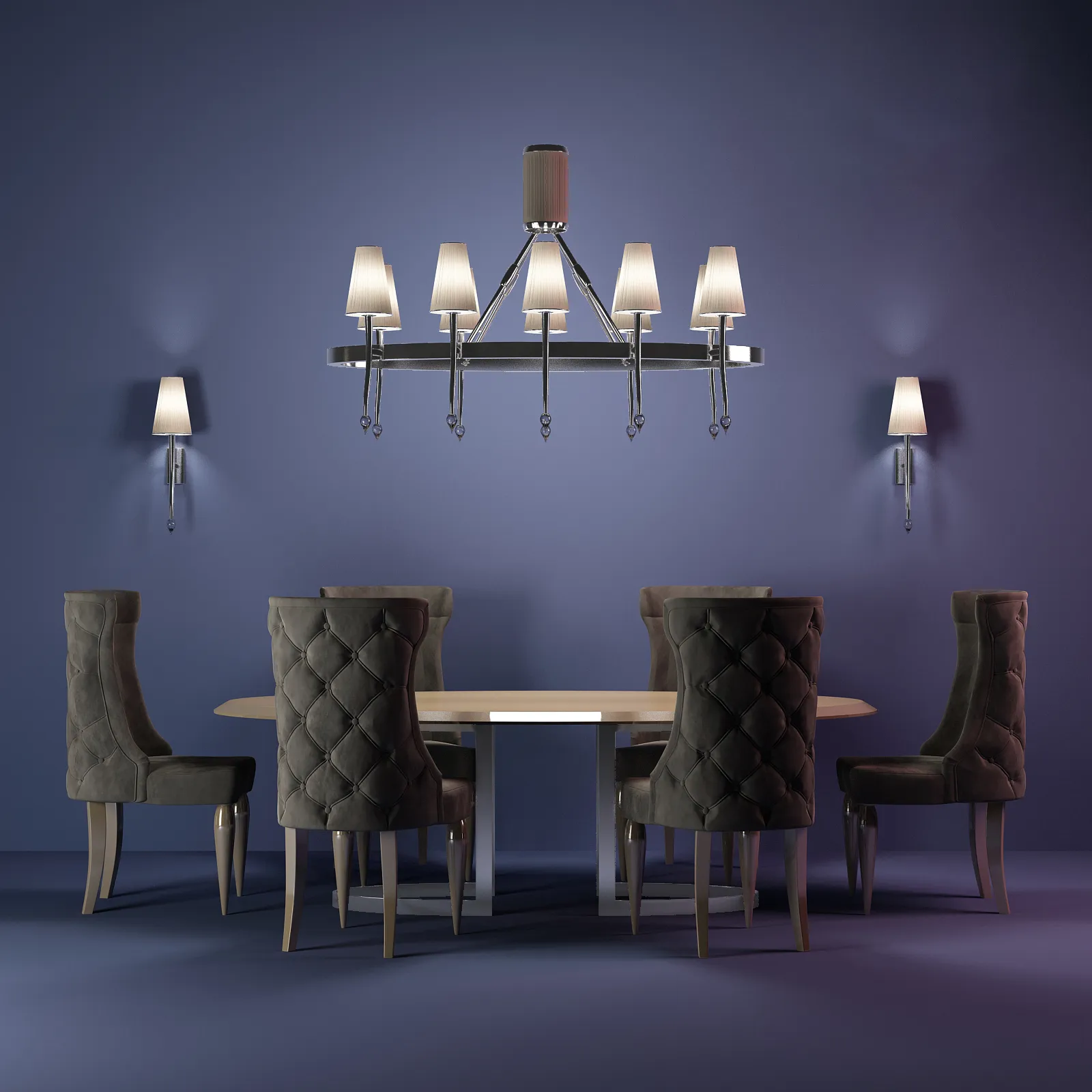 furniture - Table with chairs 08 3D Model