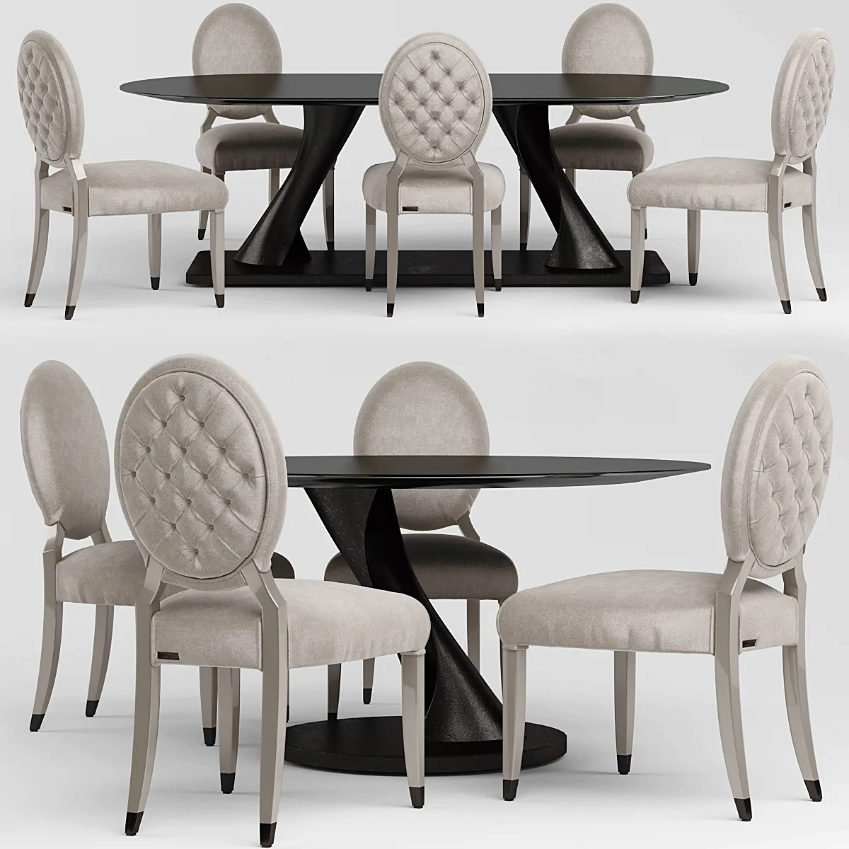 furniture - Table with chairs 2 3D Model