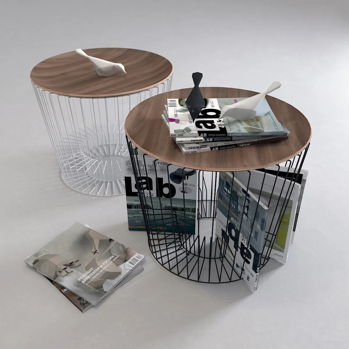 furniture - Table with magazines 17 3D Model