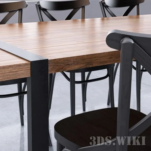 furniture - Table Zanotta Raw & Ton A.S. N150 chair 3D Model