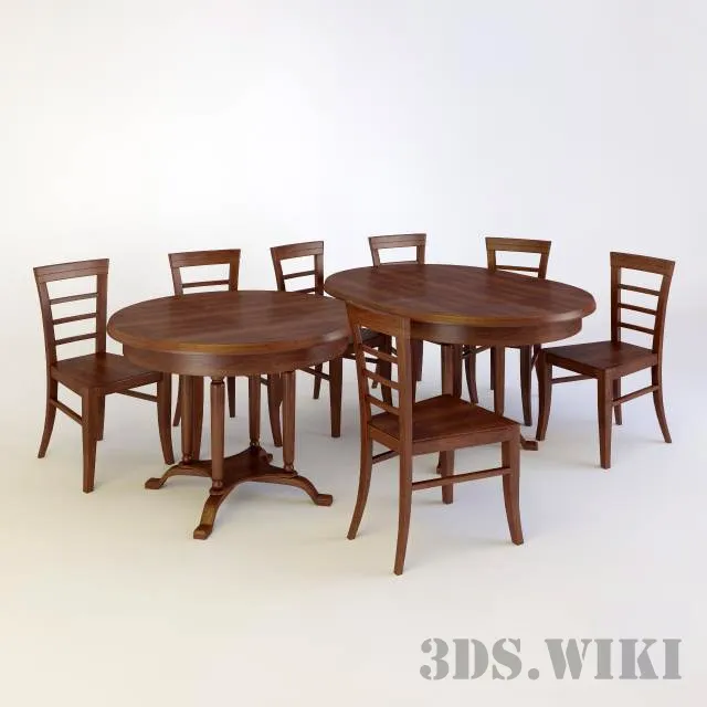 furniture - Tables and Chairs Uta Alt 17-10 & Uta Sibarit 21-14 3D Model