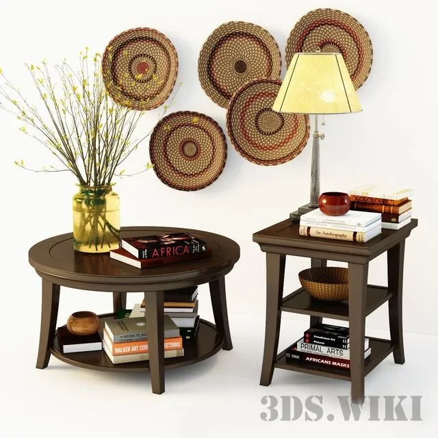 furniture - Tables and decor by Pottery Barn 3D Model