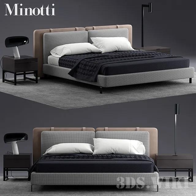 furniture - Tatlin-Soft Minotti bed 3D Model