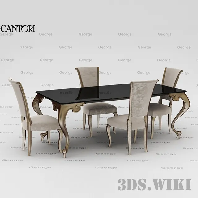 furniture - Tavolo Cantori George table and chair 3D Model