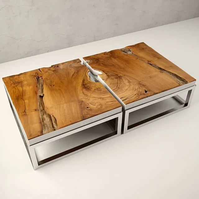 furniture - Teak coffee table 17 3D Model
