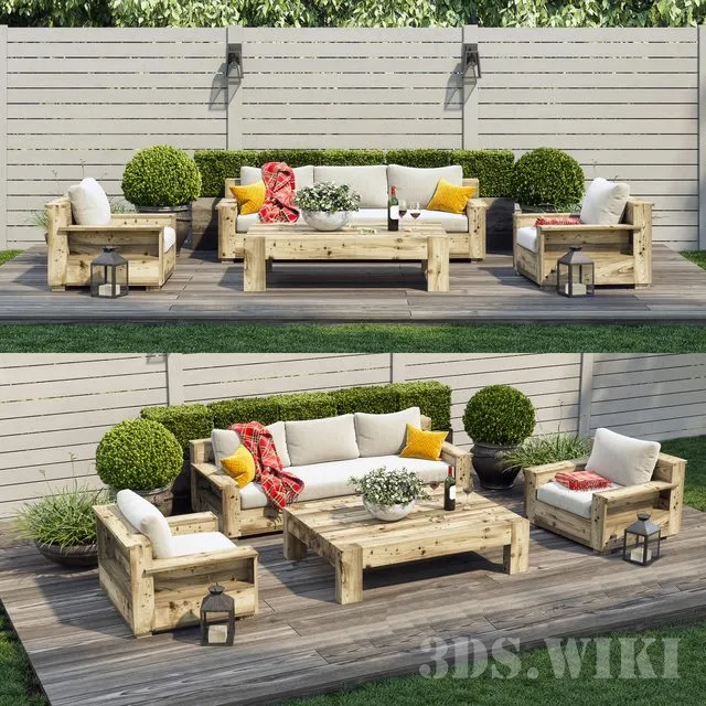 furniture - Terrace patio outdoor space 3D Model