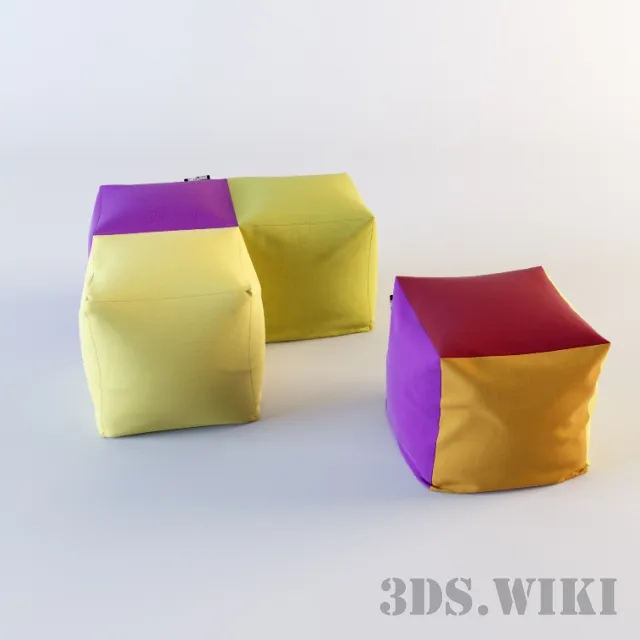 furniture - Tetris poufs 3D Model
