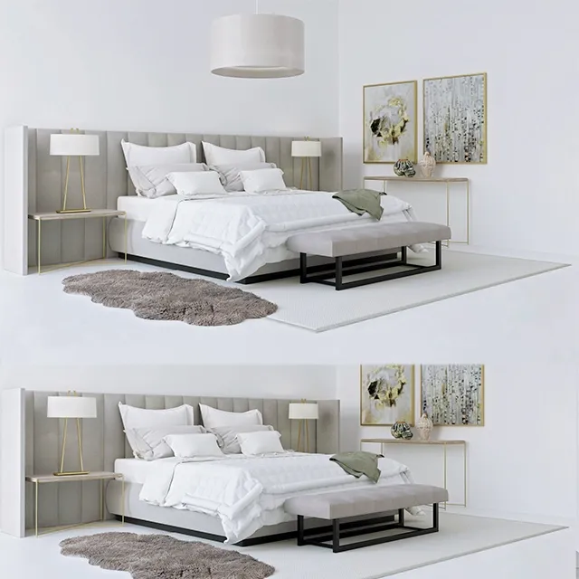 furniture - The Sofa and Chair Company Provence bedroom 3D Model