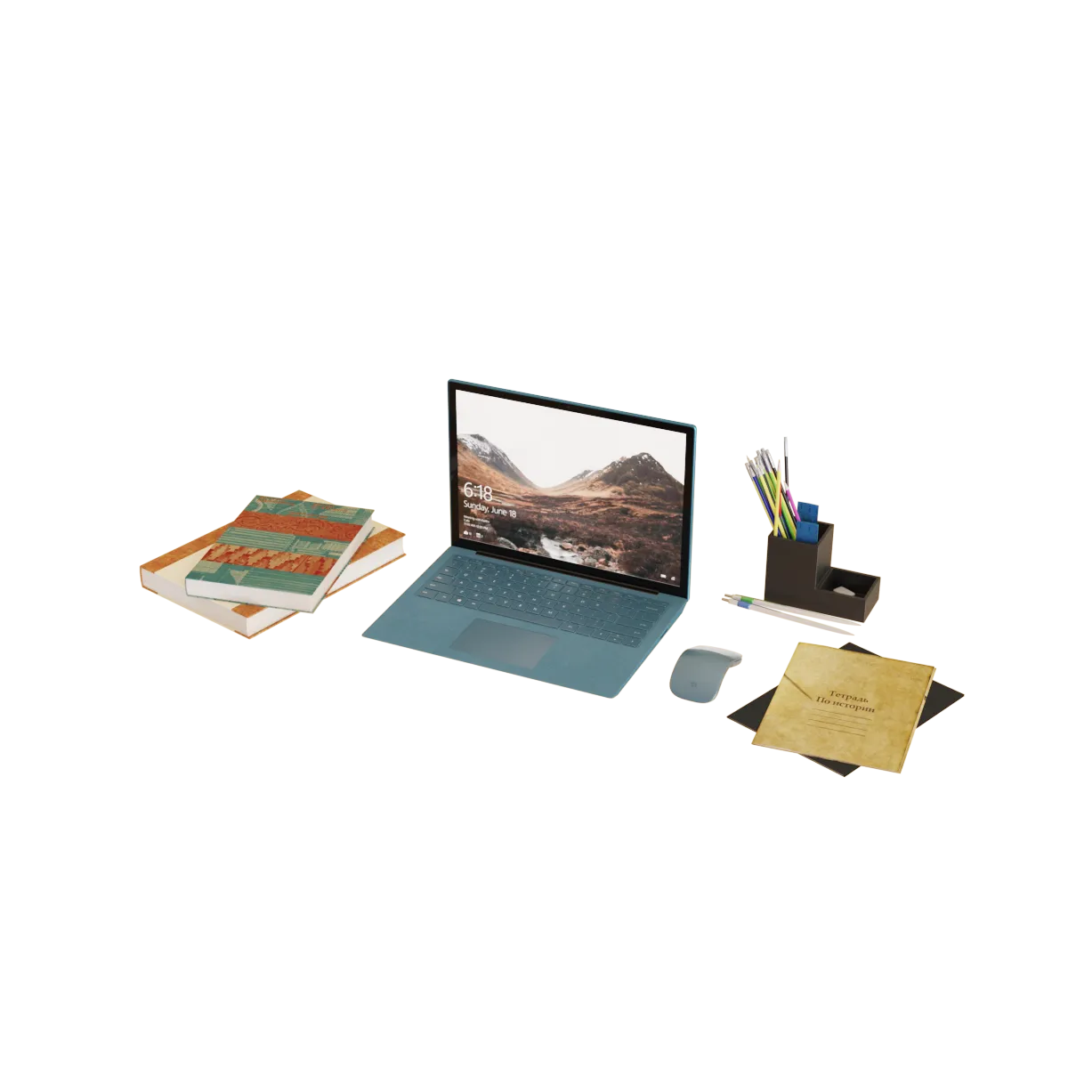 furniture - The workplace of the schoolboy 3D Model