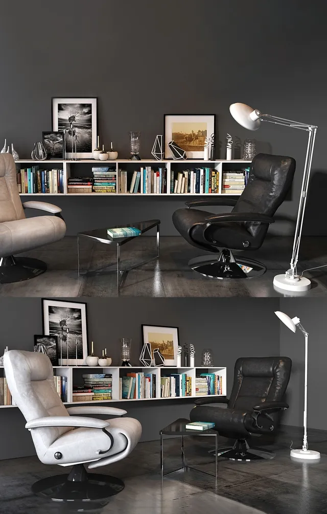 furniture - Thor_Reclining Chair set 3D Model