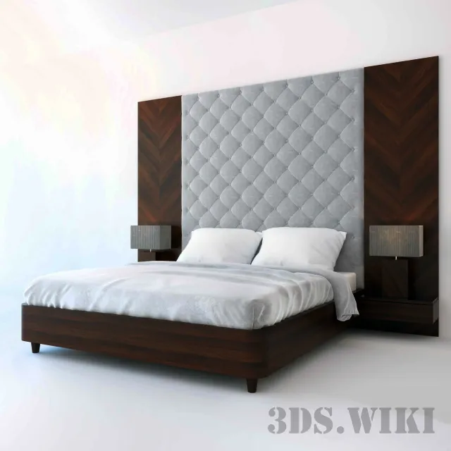 furniture - "Tokyo" bed with baklava patterns 3D Model