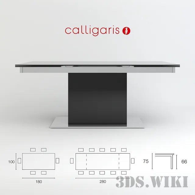 furniture - Transforming table Calligaris Park Glass CS / 4039-GR 3D Model
