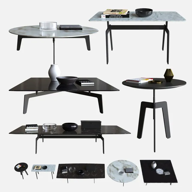 furniture - Tribeca coffee tables 03 3D Model