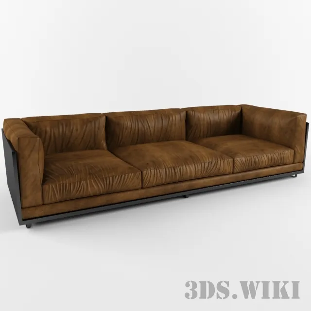 furniture - Triple leather sofa 3D Model
