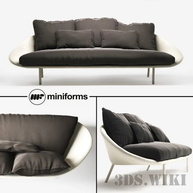 furniture - Triple sofa Miniforms LEM 3D Model