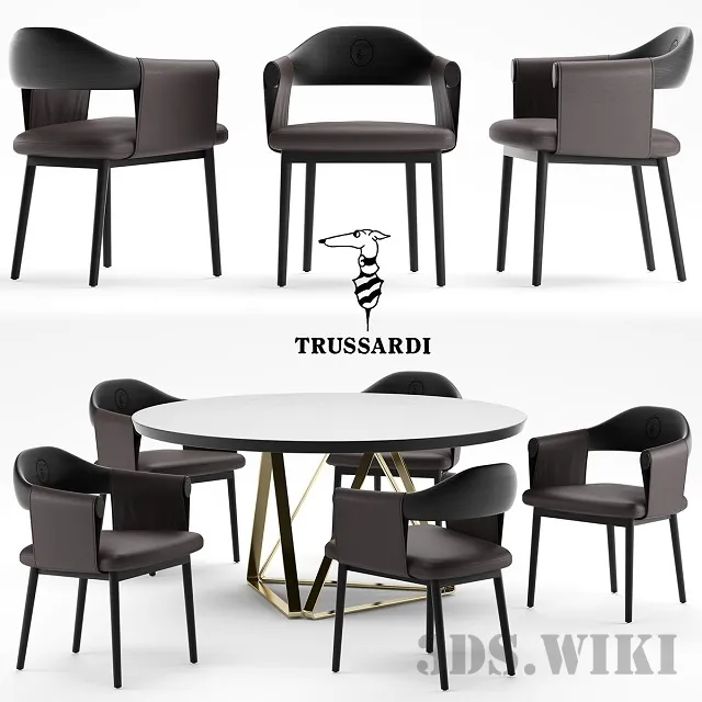 furniture - Trussardi Casa Larzia Chair and Table 3D Model