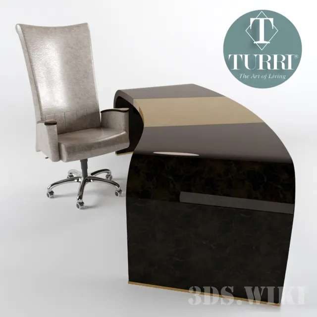 furniture - Turri desk and chair 3D Model