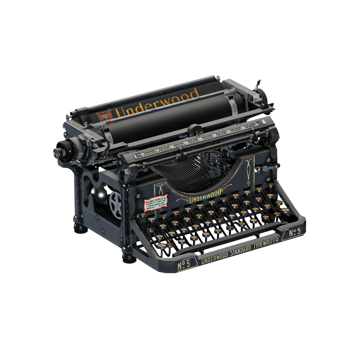 furniture - Typewriter Underwood 3D Model