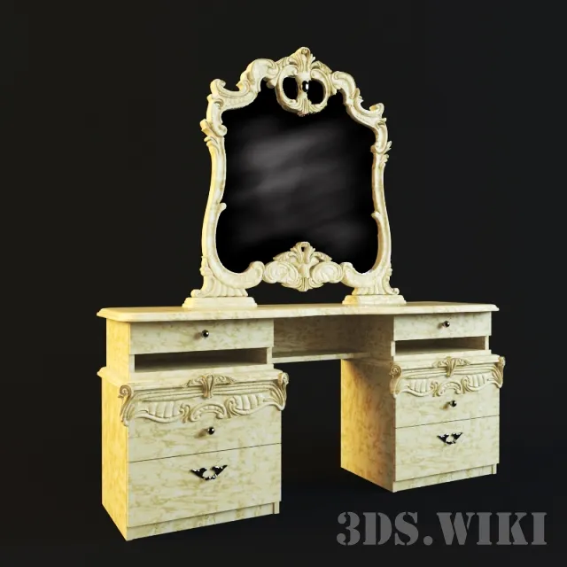 furniture - Vanity table with mirror Camelgroup Barocco 3D Model