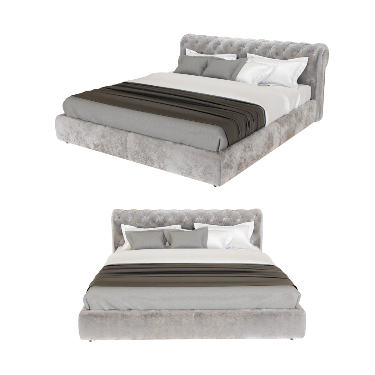 furniture - Velvet bed 3D Model