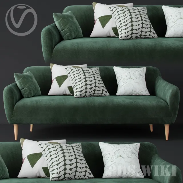 furniture - Velvet Sofa 3D Model