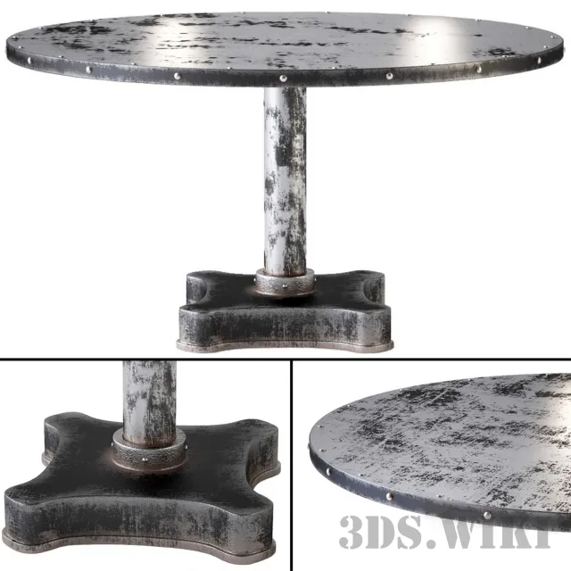 furniture - Viktor metal dining table 3D Model