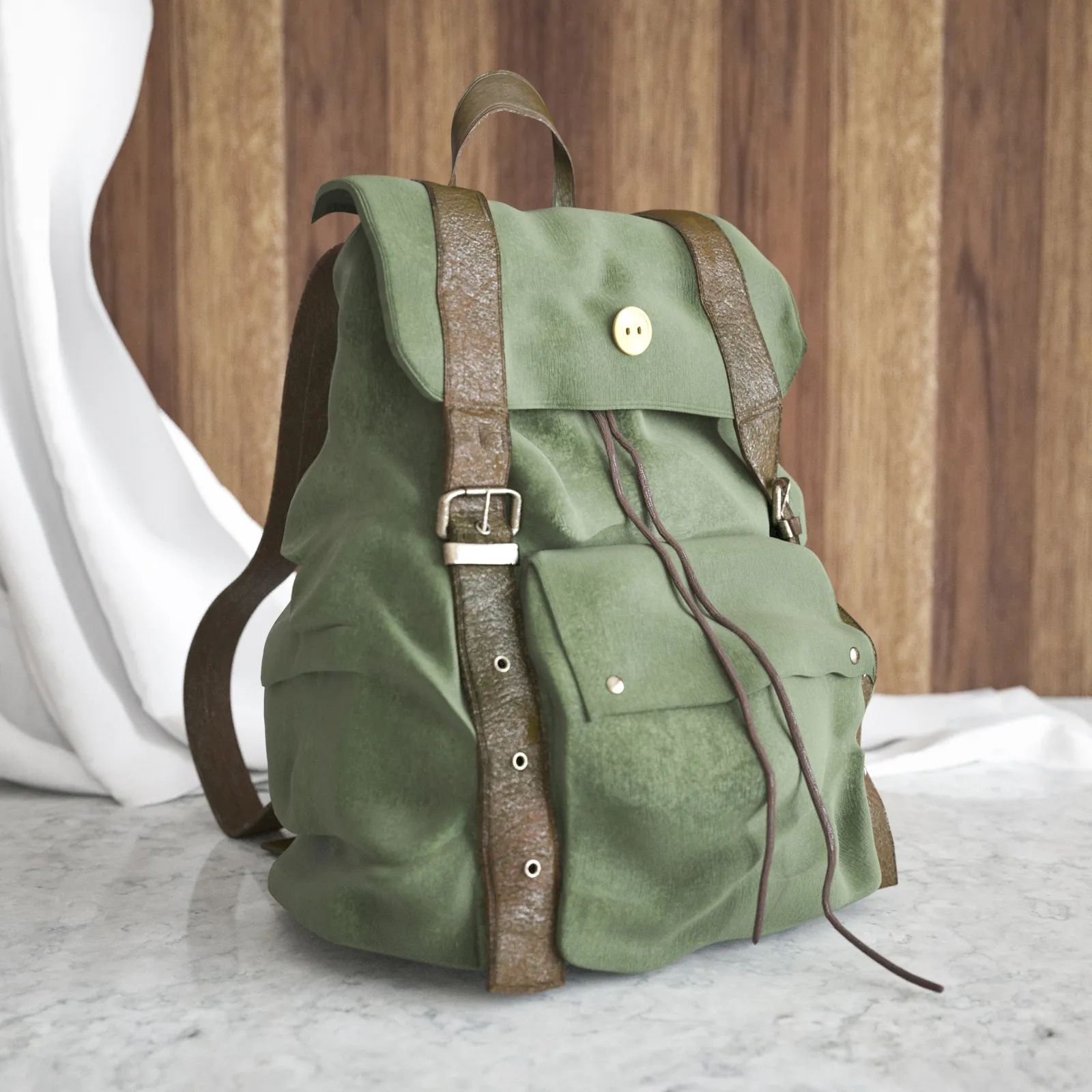 furniture - Vintage backpack 6 3D Model