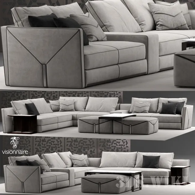 furniture - Visionnaire Bastian corner sofa 3D Model