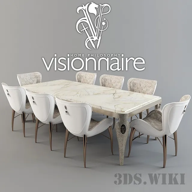furniture - Visionnaire dining table and chairs 3D Model