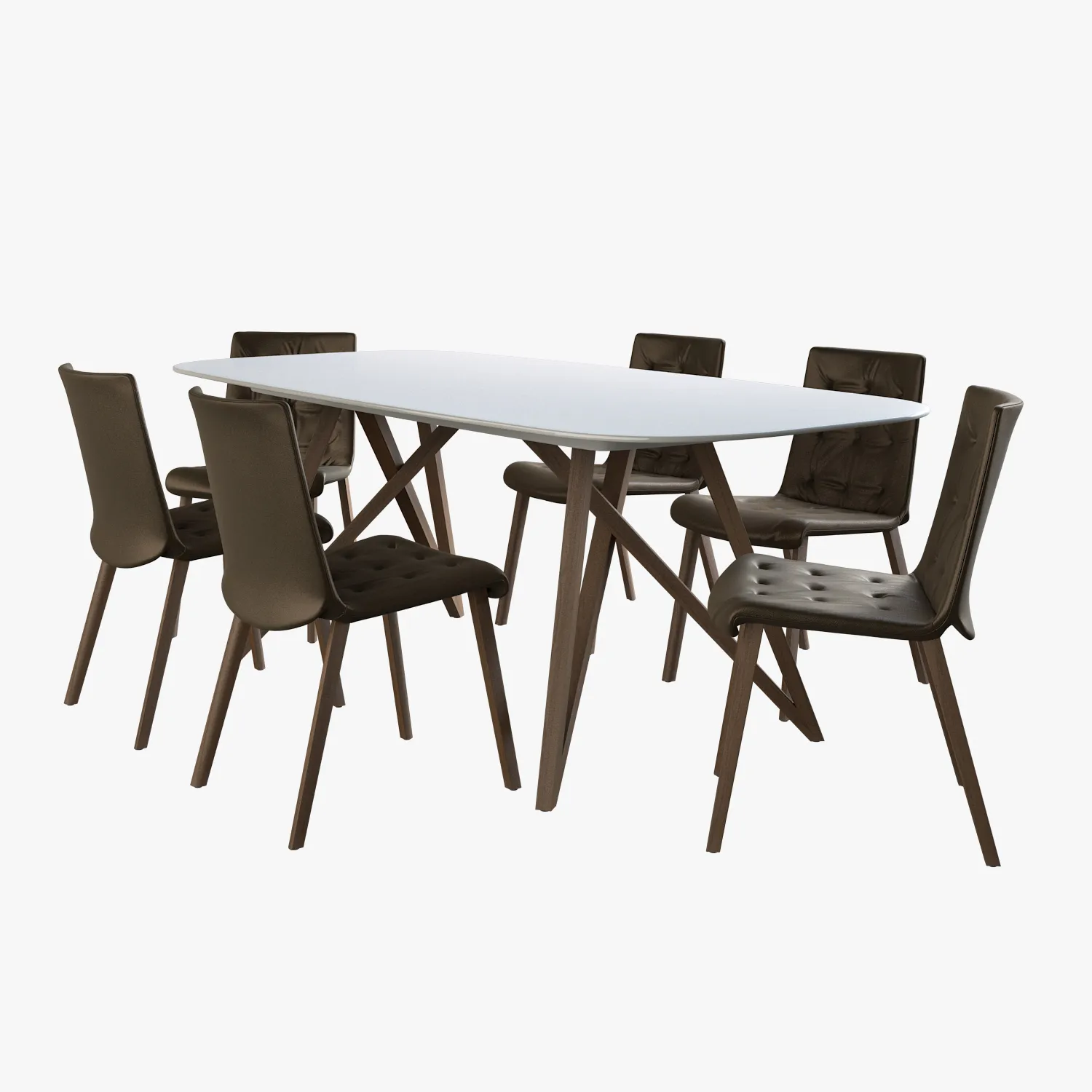 furniture - Walter Knoll table with chairs 3D Model
