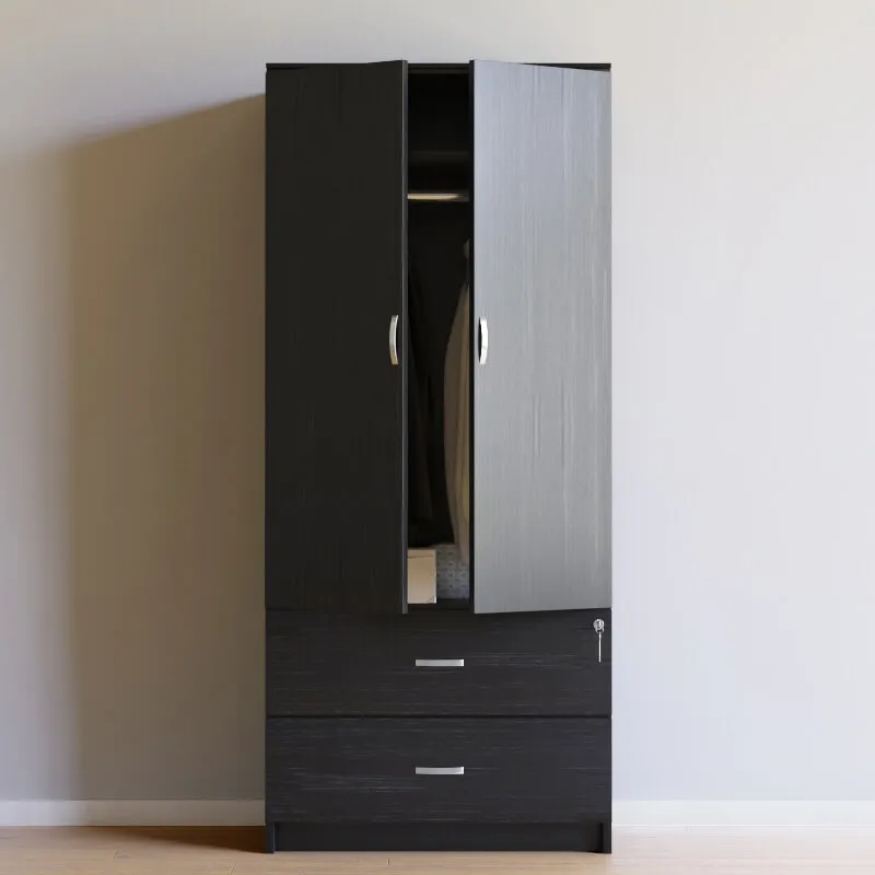 furniture - Wardrobe 2 Door Drawer 3D Model