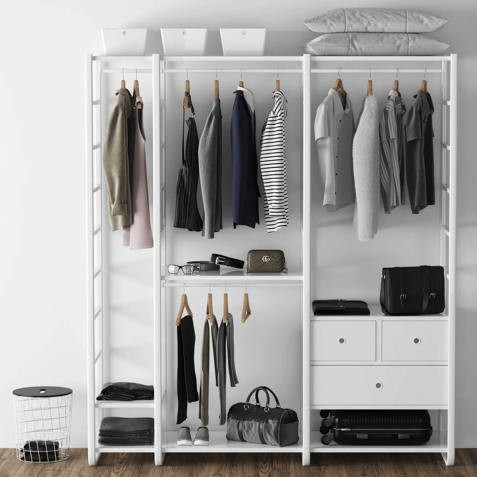 furniture - Wardrobe Elvarli Ikea 3D Model