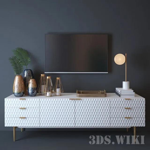 furniture - West elm Audrey Media Console 3D Model