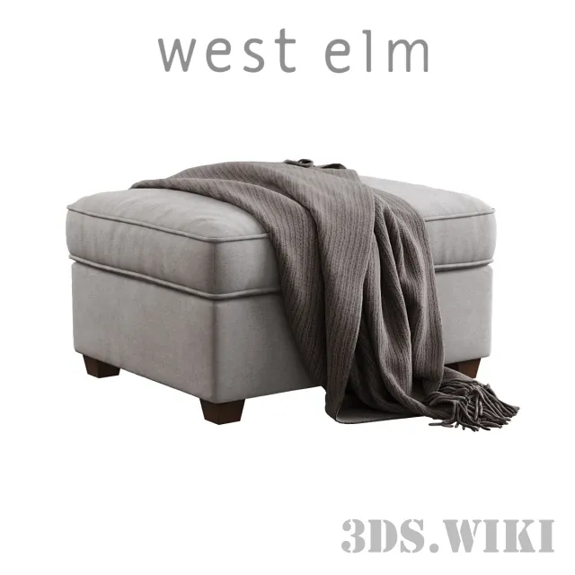 furniture - West Elm Henry Ottoman 3D Model